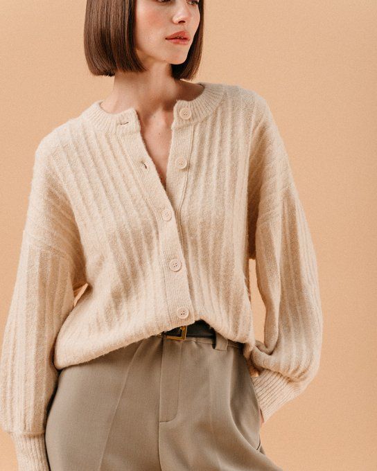 CARDIGAN LOUVE BEIGE