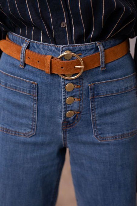 CEINTURE DIXON CUIR CAMEL