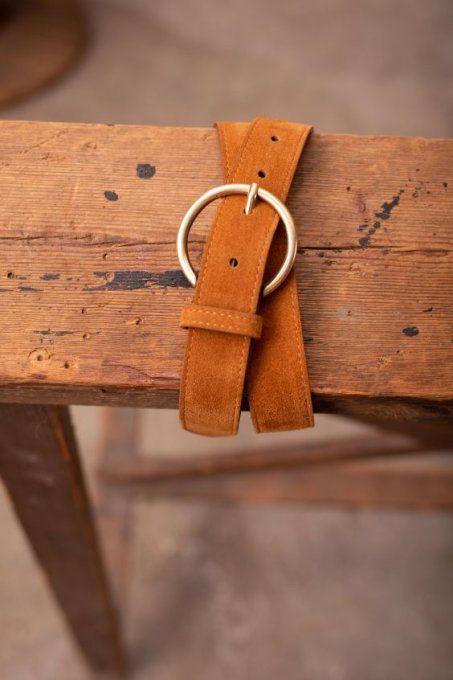 CEINTURE DIXON CUIR CAMEL