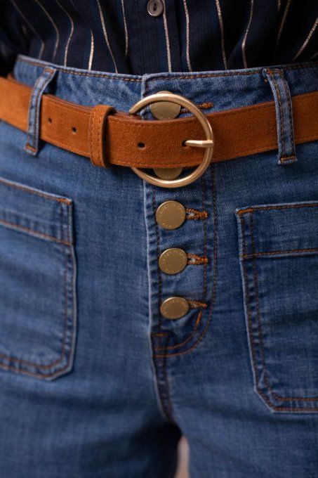 CEINTURE DIXON CUIR CAMEL