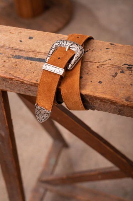 CEINTURE KERY CUIR CAMEL