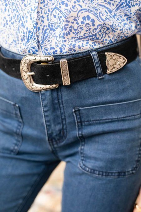 CEINTURE KERY CUIR NOIR