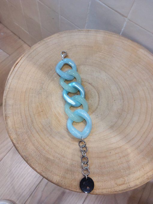 BRACELET À MAILLONS BLEU GLITER / BLEU CLAIR -  FRANCINE BRAMLI