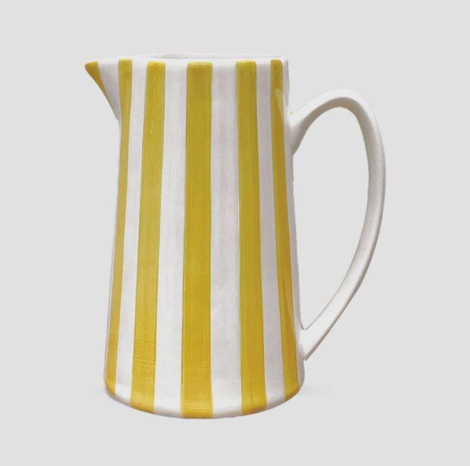 VASE PICHET À RAYURE JAUNE 