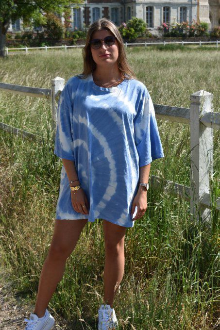 ROBE T-SHIRT TIE & DYE UBUD BLEU