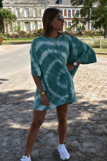 ROBE T-SHIRT TIE & DYE UBUD VERTE