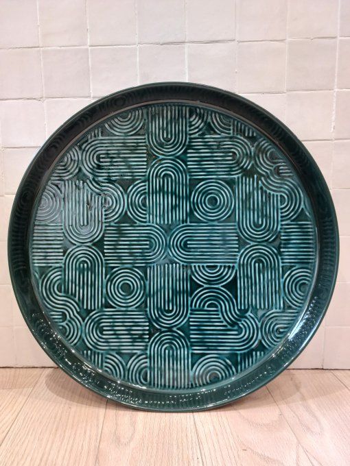 PLATEAU MOLITOR MÉTAL ÉMAILLÉ EMERAUDE - XXL 