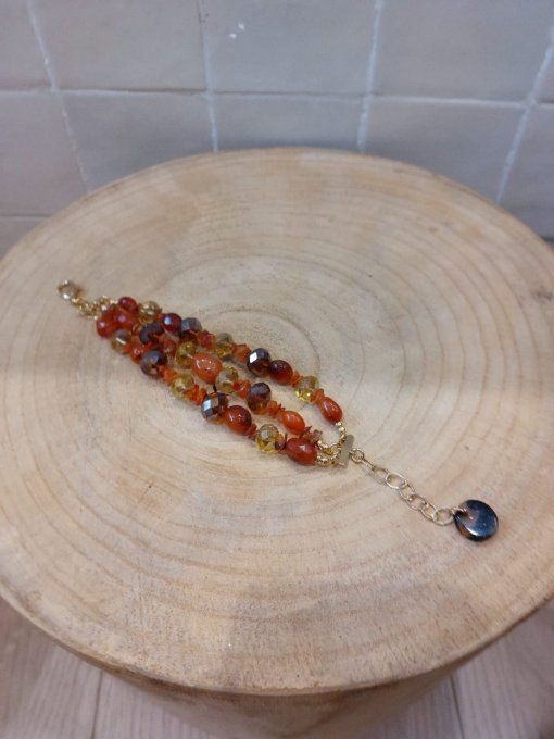 BRACELET EN PIERRES ORANGE - FRANCINE BRAMLI
