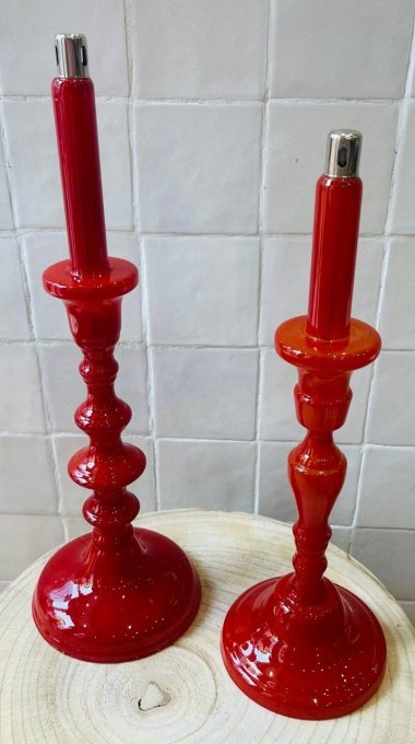 LAMPE À HUILE - BOUGEOIR CHANDELIER CANDLE N6 RED