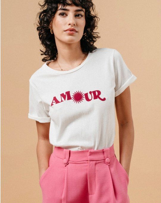 TEESHIRT ÉCRU IMPRIMÉ AMOUR MARISOL