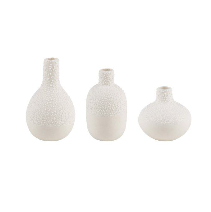 SET DE 3 MINI VASES RELIEFS EN PORCELAINE