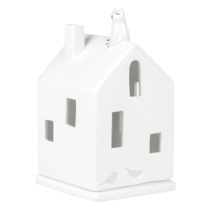 MAISON CHAT EN PORCELAINE