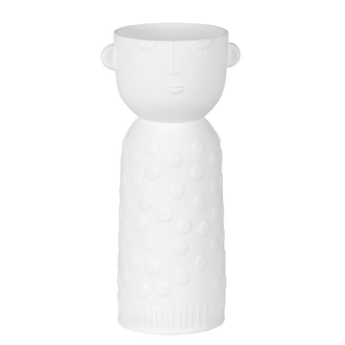 VASE / BOUGEOIR VISAGE EN PORCELAINE LUNA