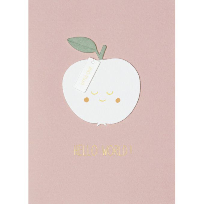 CARTE POMME " HELLO WORLD "