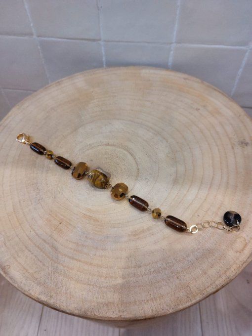 BRACELET EN PIERRES MARRON - FRANCINE BRAMLI