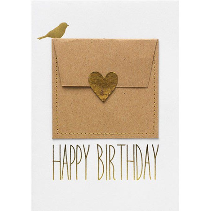 CARTE " HAPPY BIRTHDAY " OISEAU