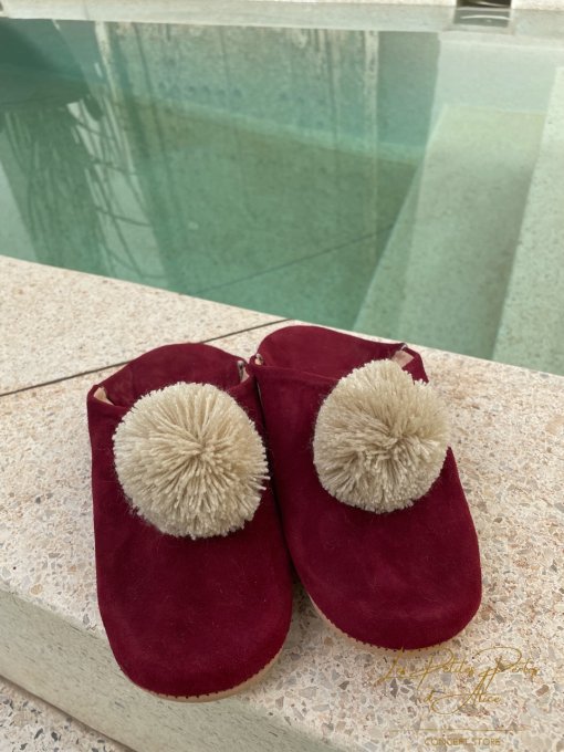 CHAUSSONS BABOUCHES BORDEAUX ET BEIGE