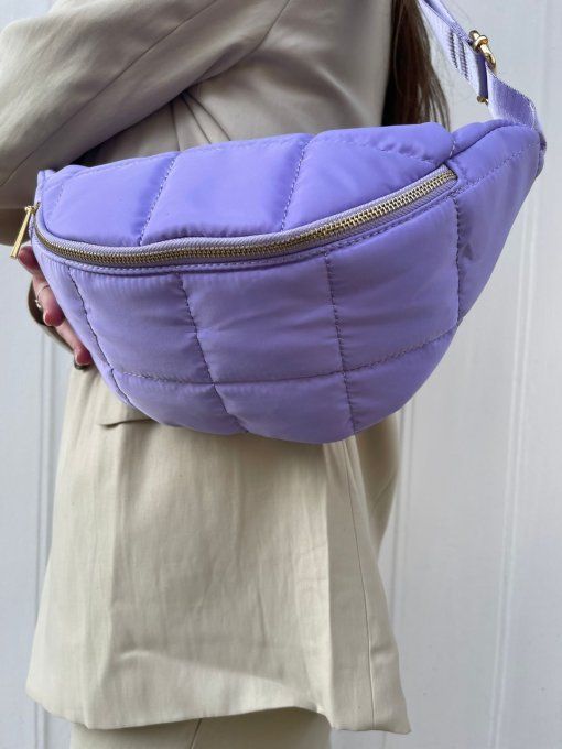 SAC BANANE MATELASSÉE LILAS