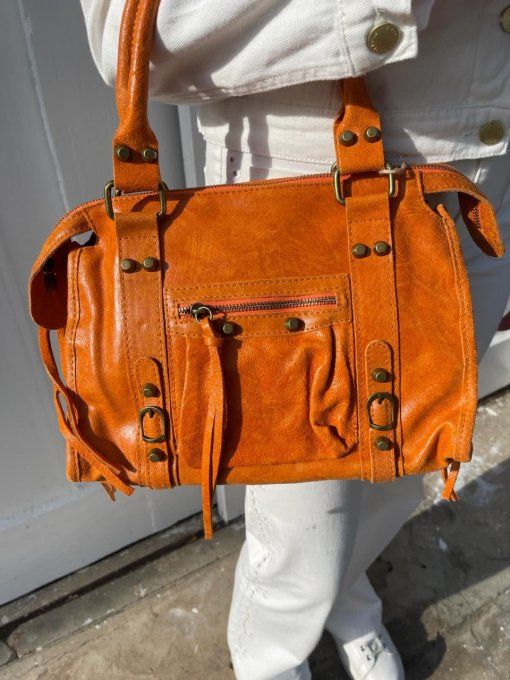 SAC CUIR ORANGÉ