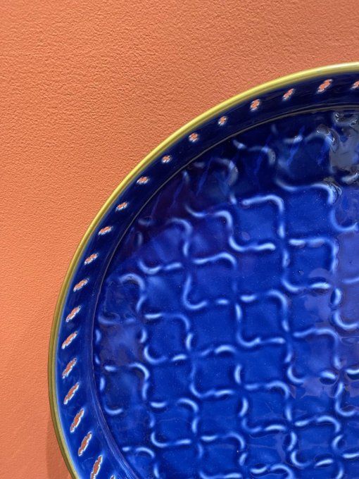 PLATEAU RIVIERA AJOURÉ MÉTAL ÉMAILLÉ MAJORELLE - 35CM