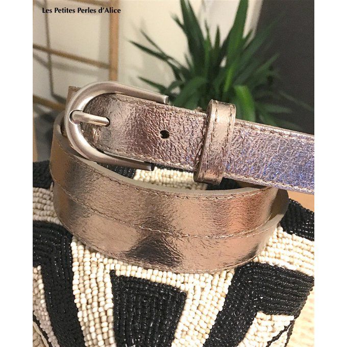 CEINTURE MOYENNE GLITTER TAUPE