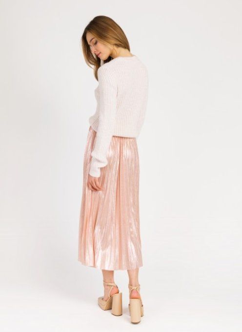 JUPE LONGUE PLISSÉE JUSTINA ROSE