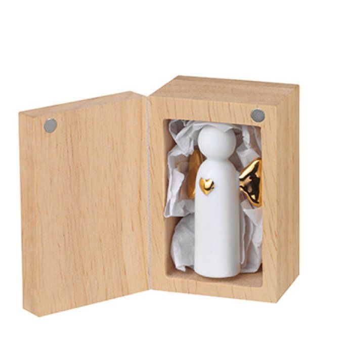 ANGE PORTE BONHEUR EN PORCELAINE