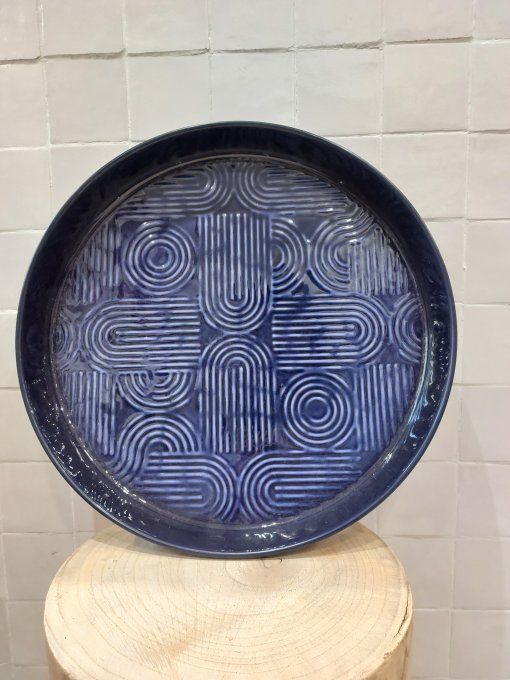 PLATEAU MOLITOR MÉTAL ÉMAILLÉ MAJORELLE - GRAND MODÈLE XL   