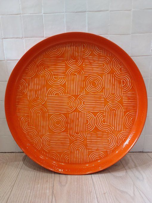 PLATEAU MOLITOR MÉTAL ÉMAILLÉ ORANGE - XXL    