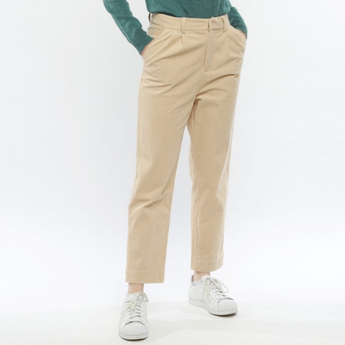 PANTALON LINDSEY BEIGE VELOURS