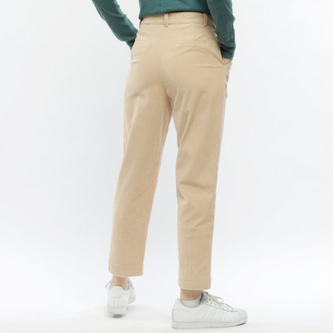 PANTALON LINDSEY BEIGE VELOURS