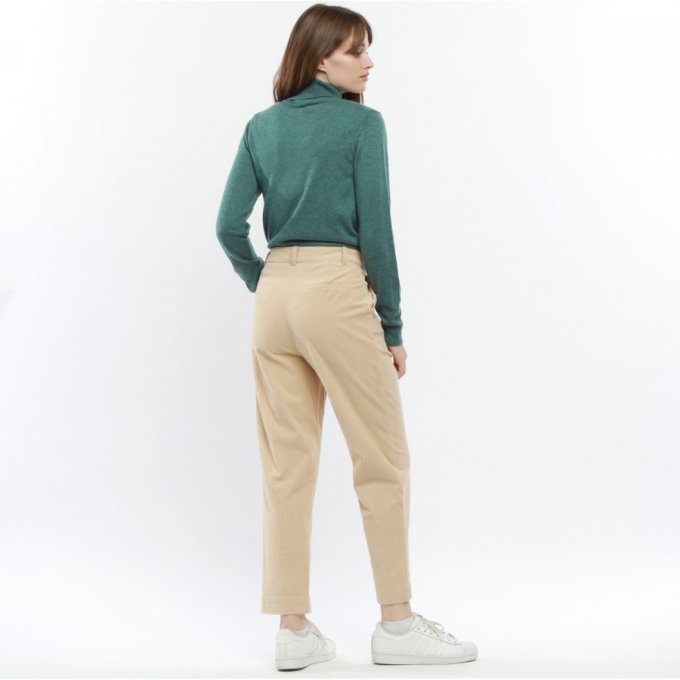 PANTALON LINDSEY BEIGE VELOURS