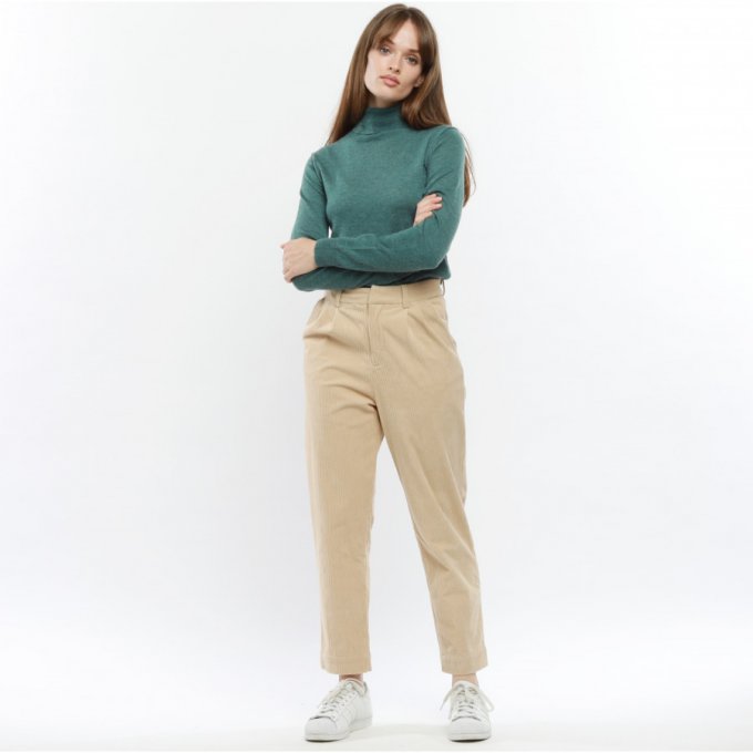 PANTALON LINDSEY BEIGE VELOURS