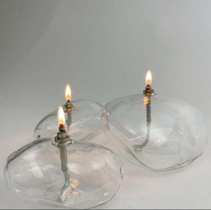 LAMPE À HUILE - GRANIT TRANSPARENT 