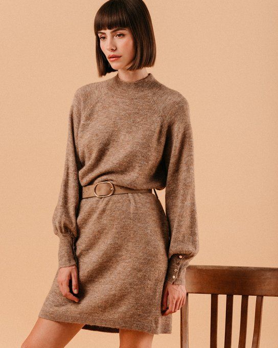 ROBE PULL LUMINEUSE TAUPE