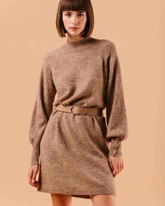 ROBE PULL LUMINEUSE TAUPE