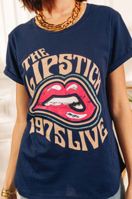 TSHIRT LIPSTICK MARINE