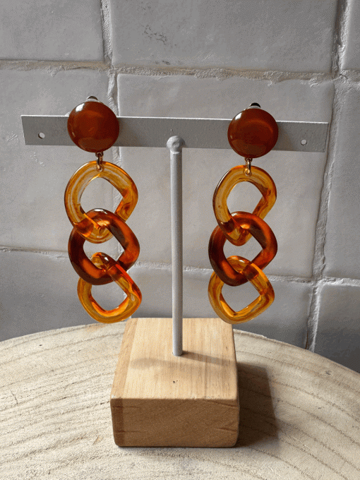 BO maillons orange clip  - Francine Bramli 