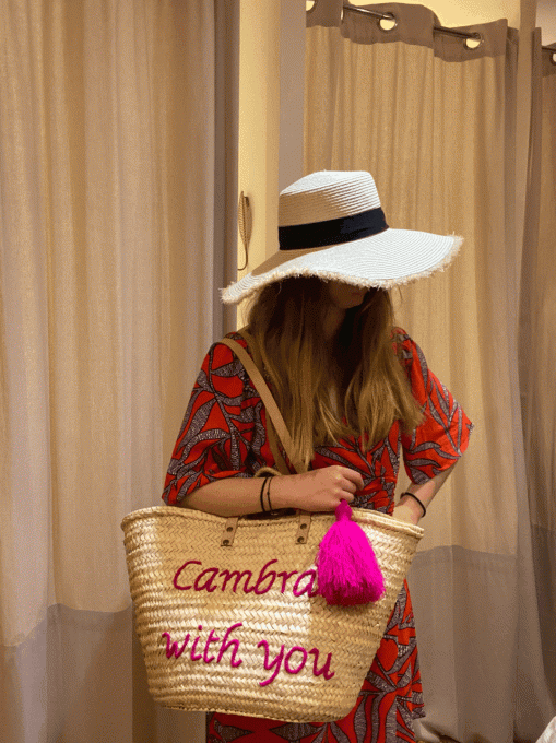 PANIER CAMBRAI WITH YOU ROSE POMPOM FUCHSIA