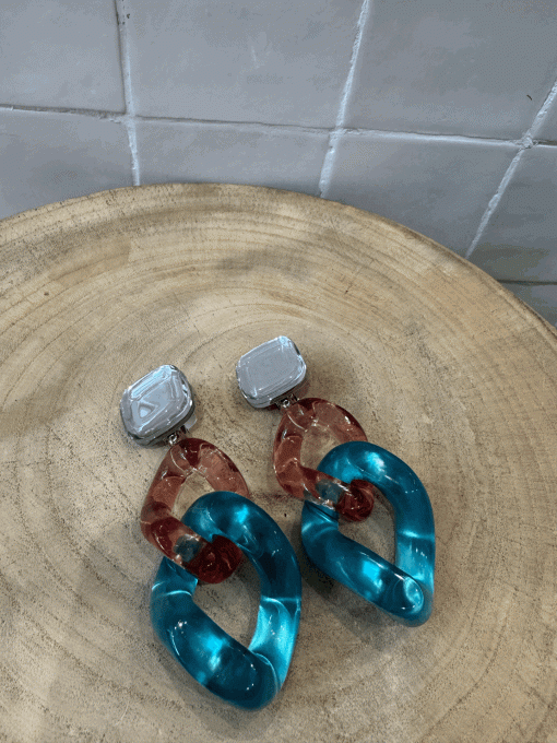 BO À MAILLONS ROSE ET BLEU - FRANCINE BRAMLI