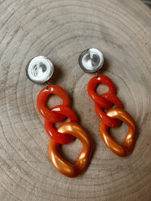 BO Maillons orange percées  - Francine Bramli