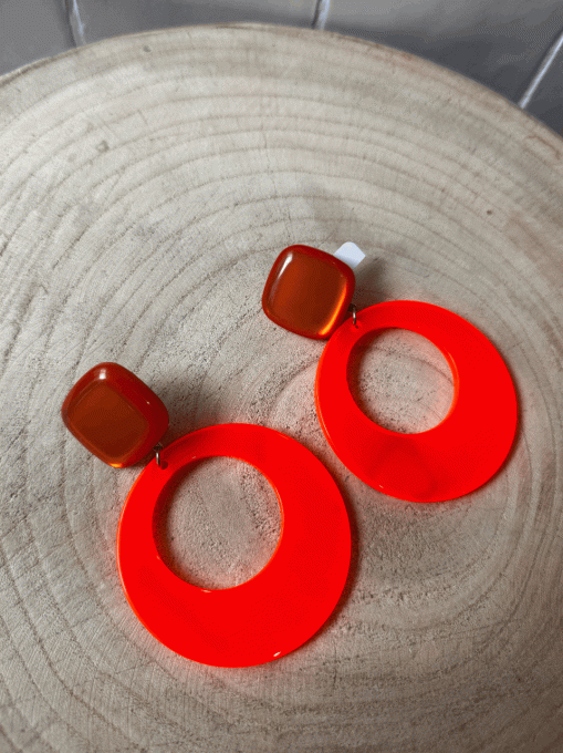 BO clip orange fluo - Francine Bramli 