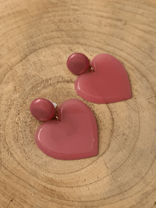 BO coeur rose clip  - Francine Bramli 
