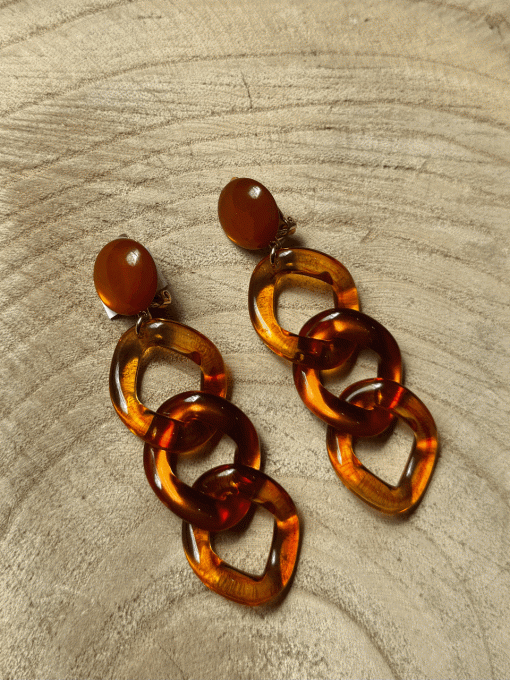 BO maillons orange clip  - Francine Bramli 