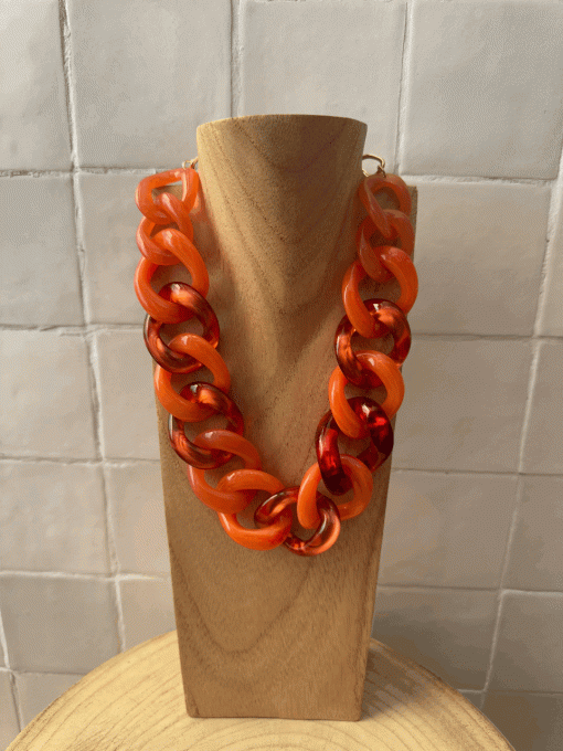 COLLIER MAILLONS ORANGE - FRANCINE BRAMLI  