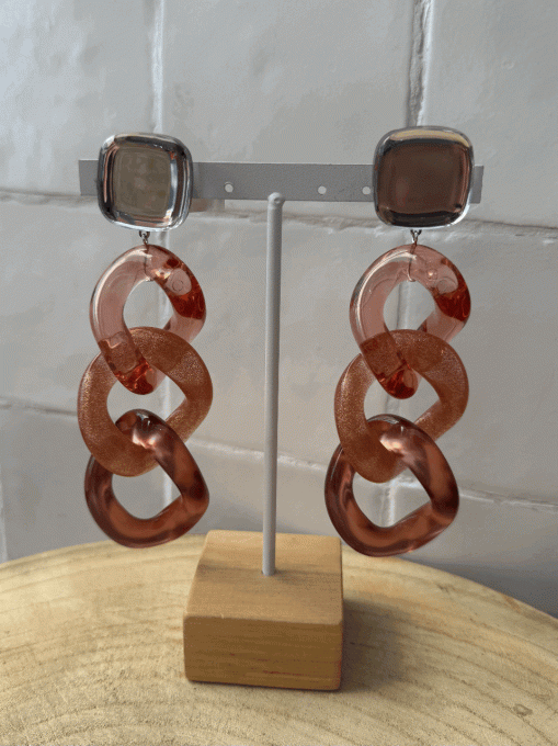 BO maille  cabochon miroir clip  - Francine Bramli  