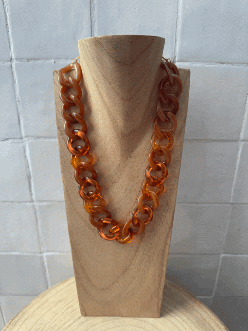 COLLIER PETITS MAILLONS ORANGES - FRANCINE BRAMLI