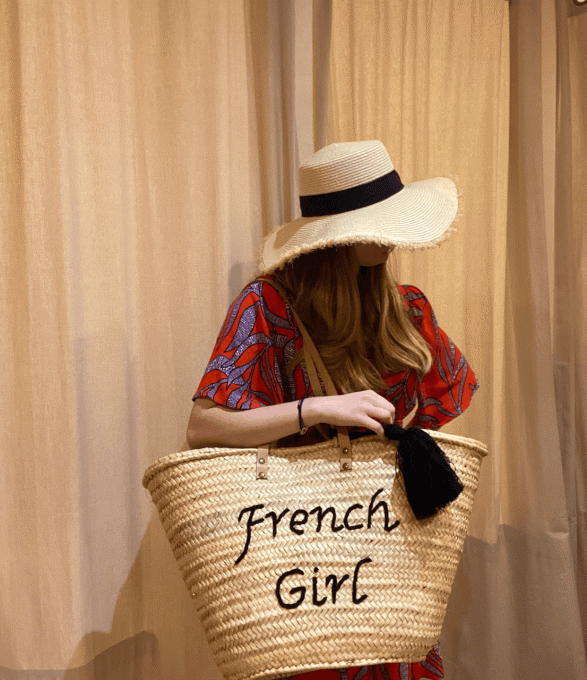 PANIER FRENCH GIRL POMPOM NOIR