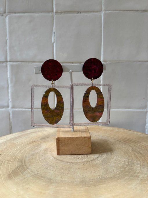 BO CLIP BORDEAUX / VERT - FRANCINE BRAMLI