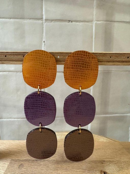 BO CLIP ORANGE / VIOLET / MARRON - FRANCINE BRAMLI